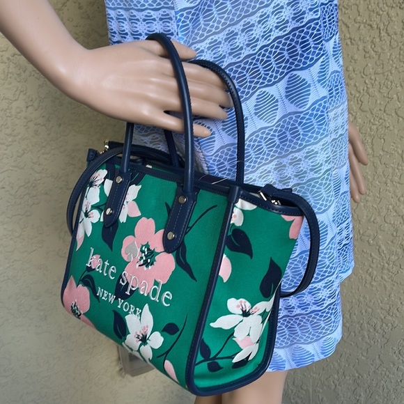 Kate Spade Lily Blooms Small Tote Crossbody Green Multi K7302 - Picture 9 of 16